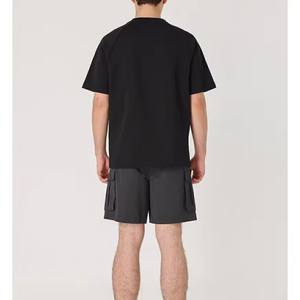 Ensemble de survêtements pour hommes en coton 100% de luxe personnalisé, 2 pièces, imprimé, uni, antibactérien, décontracté d'été, avec short boutonné - Product Image 2