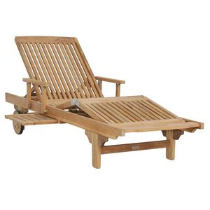 Chaise longue de piscine extérieure en teck, luxueuse, moderne, écologique, durable, confortable et réglable - Product Image 1