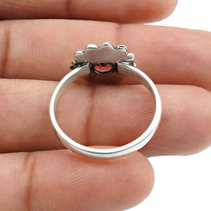 Top Selling 925 Sterling <b>Silver</b> Handmade Wedding Party <b>Ring</b> Studded With Round Cut Natural <b>Garnet</b> Gemstone Bohemian Jewelry - Product Image 5