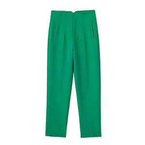 Pantalon crayon taille mi-haute pour femme, longueur intégrale, en polaire unie, durable, respirant, anti-boulochage, avec cordon de serrage, style streetwear, hiver - Product Image 1