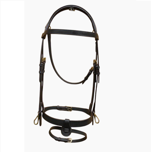 Bride anglaise en PVC durable pour l'équitation de course Équipement équestre occidental avec couture fantaisie en cuir plat pour cheval - Product Image 1