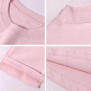 เสื้อยืดเปล่าคอตตอนแขนสั้นแบบหนาสำหรับขายส่ง พิมพ์โลโก้ตามสั่ง เสื้อยืดโอเวอร์ไซส์ลำลอง - Product Image 3