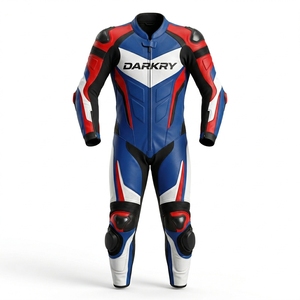 Custom Motorcycle Racing Leather Suit OEM Perforated Cowhide Motorbike Riding Gear Wholesale Track Day Protective Clothing - Product Image 1