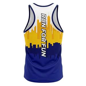 OEM/ODM Custom Team Logo Sublimated Men's Eco-Friendly Marathon Singlet Quick Dry Spandex/Polyester Sleeveless <b>Running</b> Jersey - Product Image 5
