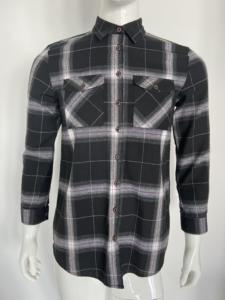 Chemise en flanelle à carreaux à manches longues pour homme, coupe classique, vêtement décontracté, 100% coton, motif tissé - Product Image 6