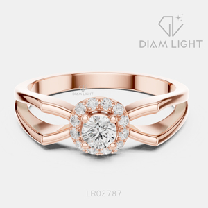Bague de fiançailles en diamant de laboratoire rond certifié IGI 0,146 CT, or blanc 14 carats, couleur F+, clarté VS+, halo, bague de promesse pour femme - Product Image 3
