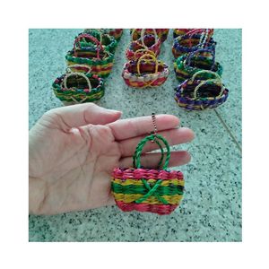 Llavero Boho de Ratán, Mini Colgante para Coche, Colgante para Bolso, Hecho de Ratán, Accesorios Colgantes, Colgante para Bolso de Paja de Ratán en Colores Surtidos - Product Image 2