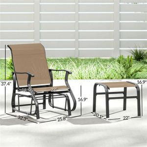 Sedia a dondolo da esterno per cortile e giardino, comoda sedia da esterno - Product Image 6