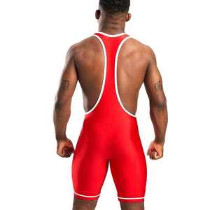 Singlet de Lucha Libre para Adultos de Alta Calidad, Personalizable con Logotipo Frontal, Spandex/Poliéster, Transpirable, de Secado Rápido, Uniforme para Levantamiento de Pesas, Tallas OEM - Product Image 2