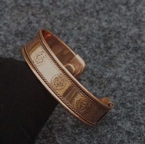 Wholesale BioMagnetic Antique Copper Plated 18cm Geometric <b>Bangle</b> Bracelet Fashion Cuff Cross for Women and <b>Men</b> Magnetic Jewelry - Product Image 6