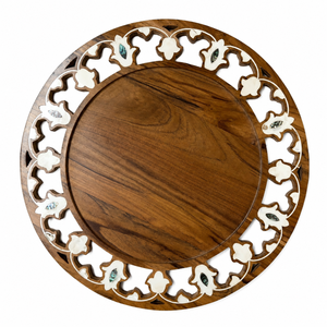Luxury Mother of Pearl Handicrafts Wooden Serving Tray for Eid Decor Arabic Ramadan Home Decoration Kitchenware and Premium <b>Gift</b> - Product Image 1