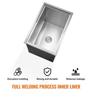 Contenitore per Ghiaccio Commerciale in Acciaio Inox da 40,9 qt, 27"L X 18"W X 21"H, Secchio per Ghiaccio da Cucina Esterna con Coperchio Scorrevole - Product Image 4