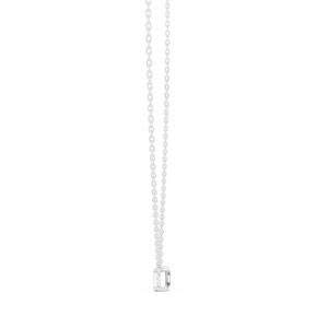 Collier pendentif en or blanc 10 carats avec diamant de laboratoire taille Asscher, plaqué rhodium, cadeau de mariage et d'anniversaire pour femme, 0,50 ct - Product Image 3