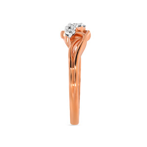 Solid 10K Rose Gold Ring Women’s Fashion Ring 5 Accent Diamonds Elegant Style Birthday <b>Present</b> 0.18ctw - Product Image 4