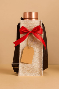 Nouvelle conception de bouteille d'eau en cuivre d'Inde, pure, pour boire de l'eau, idéale pour les voyages, la salle de sport, le bureau, les cadeaux, spéciale pour Noël - Product Image 2