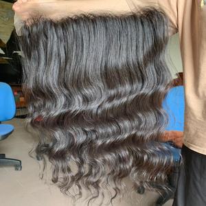 Extensions de cheveux brésiliens vierges lisses, HD, 13x4 pouces, d'une oreille à l'autre, densité 130%, avec mèches - Product Image 3