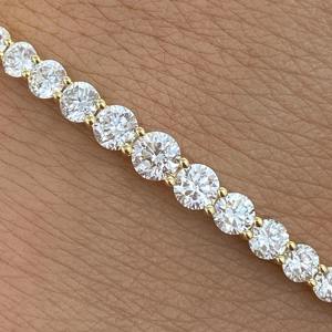 สร้อยข้อมือเพชรทรงกลมสร้างในห้องปฏิบัติการ ทองคำ 14K สีเหลือง 2.5 กะรัต E VVS2 เครื่องประดับเพชรสวยงาม ไอเดียของขวัญวันเกิดสำหรับเธอ - Product Image 5