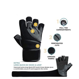 Guantes de Fitness de Silicona Acolchados con Cuero Personalizados de Primera Calidad para Hombres y Mujeres, Agarre Ajustable para Atletas, Sesiones de Gimnasio, Ciclismo - Product Image 3