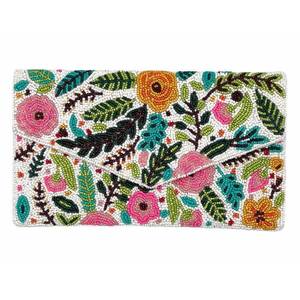 Nuevo Bolso de Mano Elegante con Bordado Floral Hecho a Mano y Cuentas de Cristal, Bolso de Noche de Diseño con Cierre de Solapa - Product Image 2