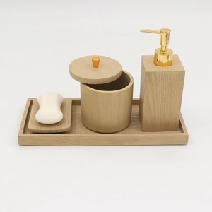 Juego de Accesorios de Baño de Resina con Acabado de Madera, Estilo Europeo Moderno para Hotel, en Oferta - Product Image 3