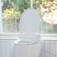 WC intelligent TREVI ALB-R14605 en plastique, à poser au sol, avec pulvérisation verticale, soin hygiénique féminin et faible consommation d'eau