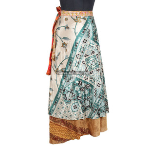 New Magic Wrap Silk <b>Skirt</b> Hand Block Print Wrap <b>Skirts</b> <b>Boho</b> Stylish Multi Color Summer Wear Comfortable Fashion Hippie Style - Product Image 5