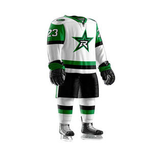 Tenues de hockey sur glace unisexes personnalisées OEM de haute qualité, dernier style avec impression du nom de l'équipe, technique de sublimation pour vêtements de sport - Product Image 5