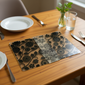 Manteles Transparentes Negros, 43x28 cm - Cubierta de Mesa Elegante y Práctica - Product Image 2