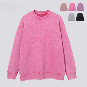 Sweat-shirt unisexe surdimensionné à capuche et manches classiques, couleur unie, tricoté, pour femme, grande taille, automne, teint en pièce, brodé - Product Image 5