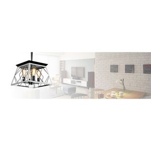 Lampadario a sospensione a 4 luci bianco stile rustico per sala da pranzo, lampadine non incluse - Product Image 6