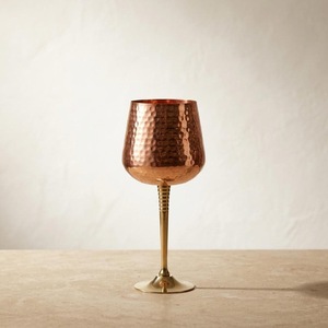 Verre à vin en cuivre martelé ILAHI, écologique, portable, moderne, avec couvercles, emballage en boîte blanche, pour la maison, l'hôtel, les fêtes - Product Image 3
