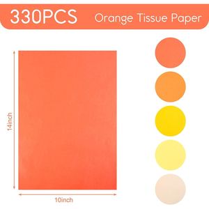Sacchetti Regalo in Carta Velina Arancione e Gialla, 330 Fogli, 14 x 10 Pollici, per Artigianato e Fai da Te, Autunno, Ringraziamenti, Confezione da 5 Colori, Carta da Regalo - Product Image 3