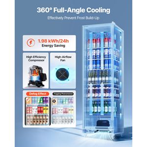"<b>Wine</b> & Beverage Cooler Commercial 12.4 Cu.Ft Glass Door Display Refrigerator Upright Fridge 350 L" - Product Image 3