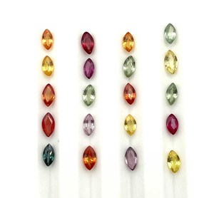 Lote de Gemas Sueltas de Zafiro Multicolor Natural, Corte Marquesa, 2.50x5 MM, 5 CT, Certificado IGI, Cambio de Color, para Joyería - Product Image 1