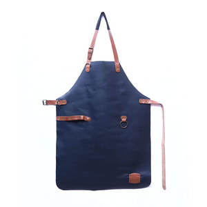 Delantal de Barbero de Cuero de Alta Calidad con Tirantes Cruzados, Delantales de Cuero para Barbería - Product Image 1
