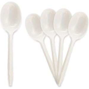 1000 Bulk Disposable White <b>Soup</b> <b>Spoons</b> Medium Weight Durable Single Use Cutlery for Parties Catering Food Service - Product Image 1