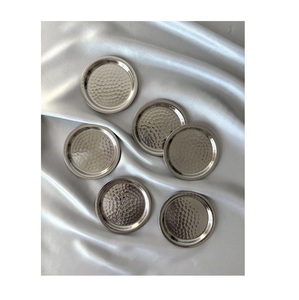 High Quality Aluminium and Brass Metal Gold Ivory Color Customized Tea Cup or <b>Glass</b> <b>Coasters</b> - Product Image 5