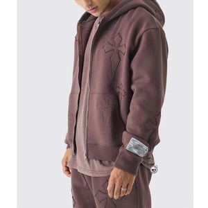 Ensemble de survêtement respirant pour homme MRI GROUP, violet, à capuche, design 2-en-1, 100 % coton, écologique, coupe classique, manches longues, lettres imprimées - Product Image 5