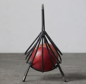 Elegant Metal <b>Storage</b> <b>Baskets</b> <b>Black</b> Coated <b>Storage</b> Fruit Bowl <b>with</b> Wire <b>Basket</b> Stand For Tabletop Display - Product Image 2