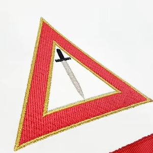 Veil Royal Arch Chapter apron red <b>machine</b> embroidery masonic apron fraternal regalia ceremonial apron - Product Image 4