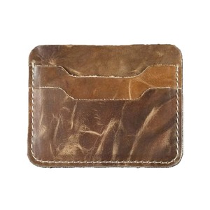 Compact Real Leather Credit <b>Card</b> <b>Wallet</b> Minimalist Multi Slot Front Pocket Sleeve Practical Cash Holder Pouch For Daily Use - Product Image 3