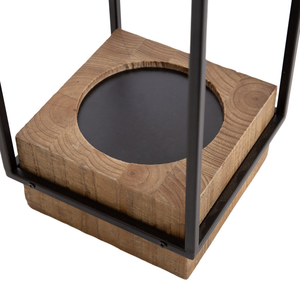 Lanterne en métal et bois avec poignée, porte-bougie de table pour la décoration intérieure – Vente en gros - Product Image 2