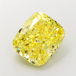 Diamante cultivado en laboratorio, certificado, de color amarillo intenso, corte cojín, gema suelta, brillo radiante, elegante, joyería fina de lujo, brillo CVD. - Product Image 5