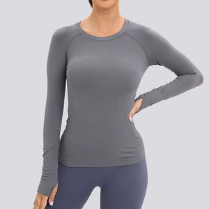 Camiseta de Compresión de Manga Larga para Mujer, Personalizada, para Gimnasio, Ropa Deportiva Activa, en Oferta - Product Image 1