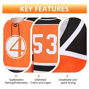 Camiseta de Hockey sobre Hielo Sublimada para Práctica de Equipo, Tejido de Malla de 200 g/m², Totalmente de Poliéster, Altamente Transpirable - Product Image 3