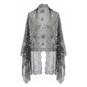 Chal de Gasa para Mujer, Estampado Floral, Largo, Elegante, Accesorio de Moda para Todas las Temporadas - Product Image 1
