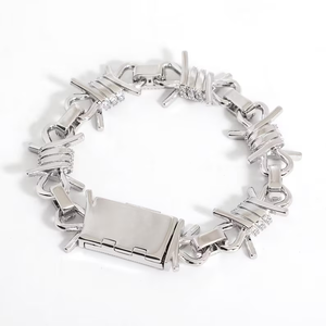 VVS Round Cut 925 <b>Sterling</b> <b>Silver</b> Moissanite Diamond Iced Out Bow Link <b>Bracelet</b> Hip Hop <b>Bracelet</b> For Unisex Luxury Wear - Product Image 2