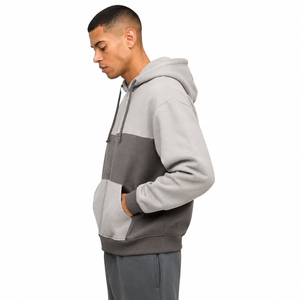 Sweat-shirt à capuche gris pour homme, coupe classique, en polaire, style décontracté, style automne, avec poches - Product Image 3
