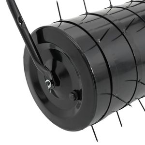Aérateur de pelouse manuel en acier noir, rouleau décompactable - Product Image 6
