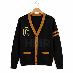 เสื้อเชิ้ตแขนยาวอะคริลิคสีดำ HMR Sorority Sisterhood แต่งสีตัดกัน สไตล์ Preppy ลายตัวอักษร C  ติดกระดุมทั้งตัว - Product Image 5